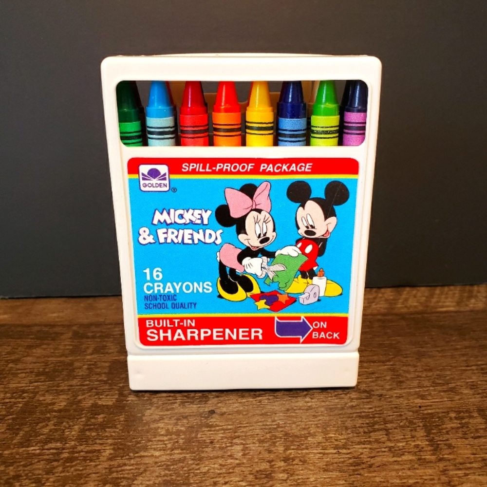 Mickey & Friends Crayon Set with Sharpener 1980s